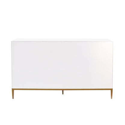 Canvello Victoria Ivory Sideboard, 4 Doors, 2 Drawer with Bronze Metal Frame