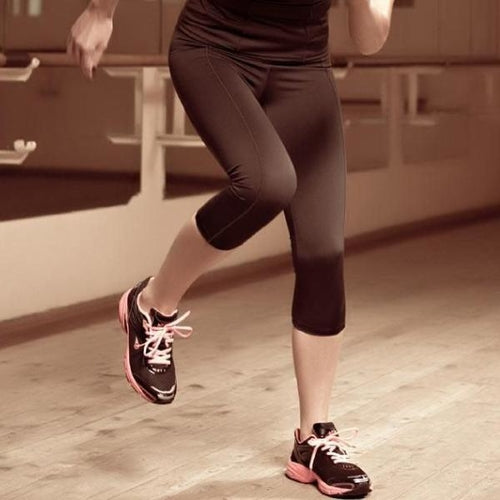 Black Lauma Active Lady Capri Leggings by Lime Lucy, fitted for fitness and active wear, shown on a model.