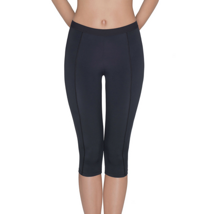 Black Capri Leggings for women from Lauma Active Lady Fitness by Lime Lucy, showcasing a comfortable, form-fitting design.