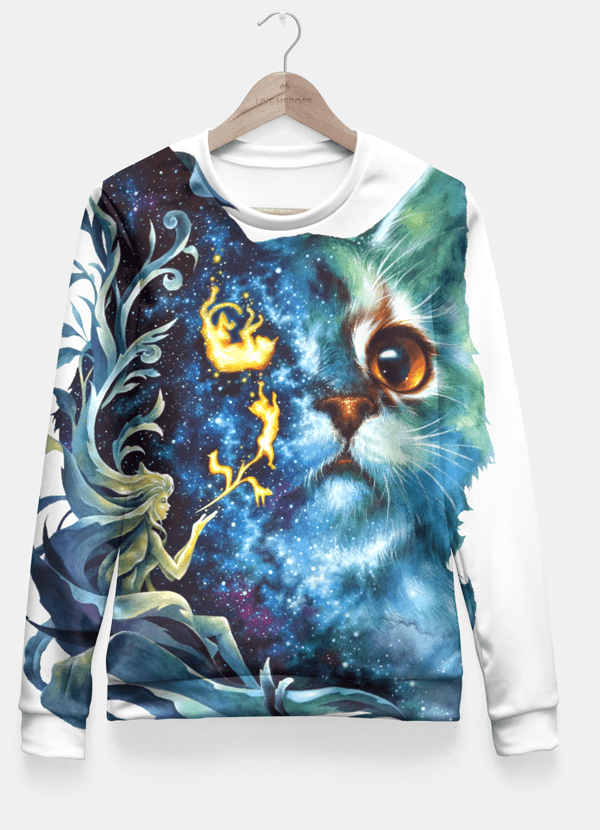 Scorpius cat fitted waist sweater, cozy sweatshirt with a stylish design, perfect for casual wear and comfortable fit.
