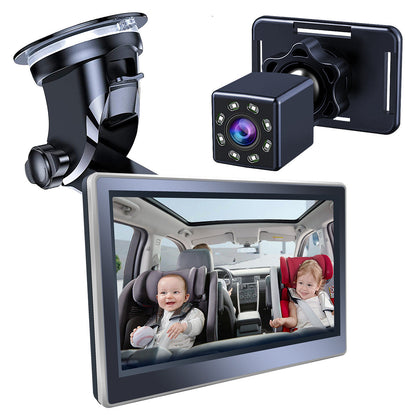 Maroon Asteria Car Infant Baby Infrared Night Vision Rearview Mirror showing reflective surface and adjustable mounting for vehicle use