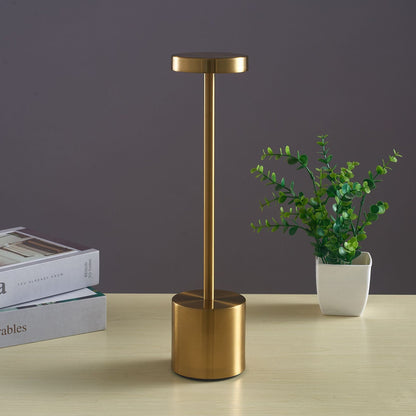 Maroon Asteria Nordic I-shaped bedroom LED touch bar lamp on a bedside table, modern lighting with sleek design and touch controls.