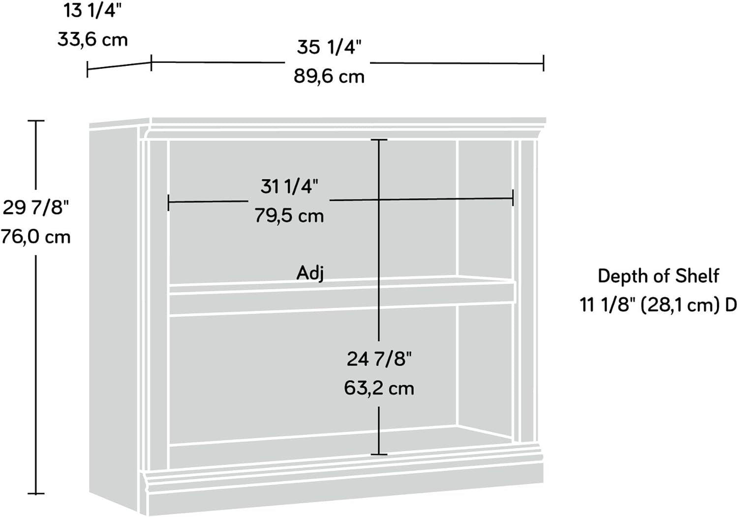 Two-tier wooden bookcase with adjustable shelves in oiled oak by Peach Maple, ideal for home storage and organization.