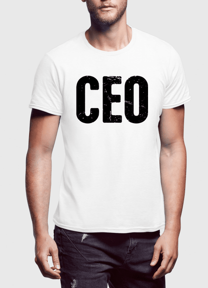 Scorpius CEO half sleeves T-shirt in black with logo design, casual fit, short sleeve cotton T-shirt for men.