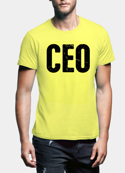 Scorpius CEO half sleeves T-shirt in black, featuring a casual crew neck and short sleeve design for everyday wear.