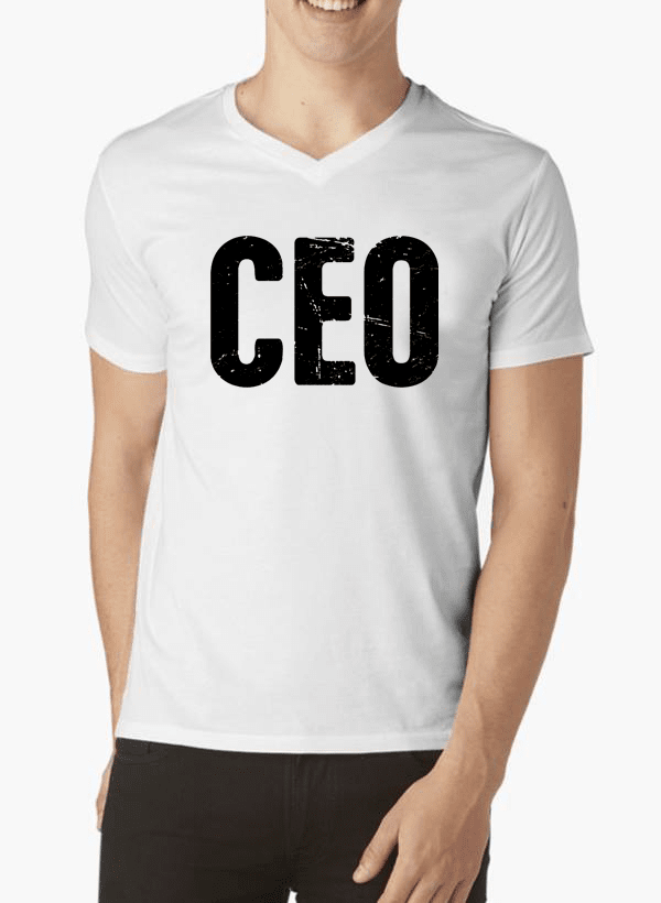 Scorpius CEO V-Neck T-shirt in soft fabric, featuring a classic V-neck design and a casual fit.