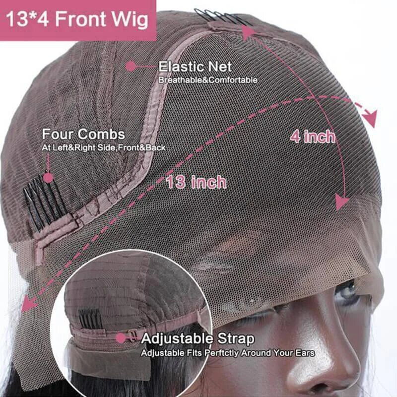 Pear Daisy 13x4 lace frontal human hair wig with P4 27 body wave, natural density, suitable for home and garden styling.