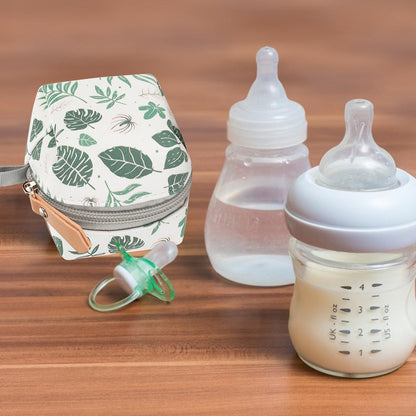 Maroon Asteria baby pacifier holder with impervious case for infants, designed for secure and hygienic storage.