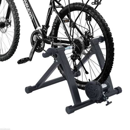 Indoor magnetic bike trainer by Taupe Shadow, folding exercise bicycle cycling equipment with magnetic resistance for indoor workouts.