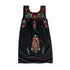 Black Mexican dress with multicolored floral embroidery, sleeveless women&