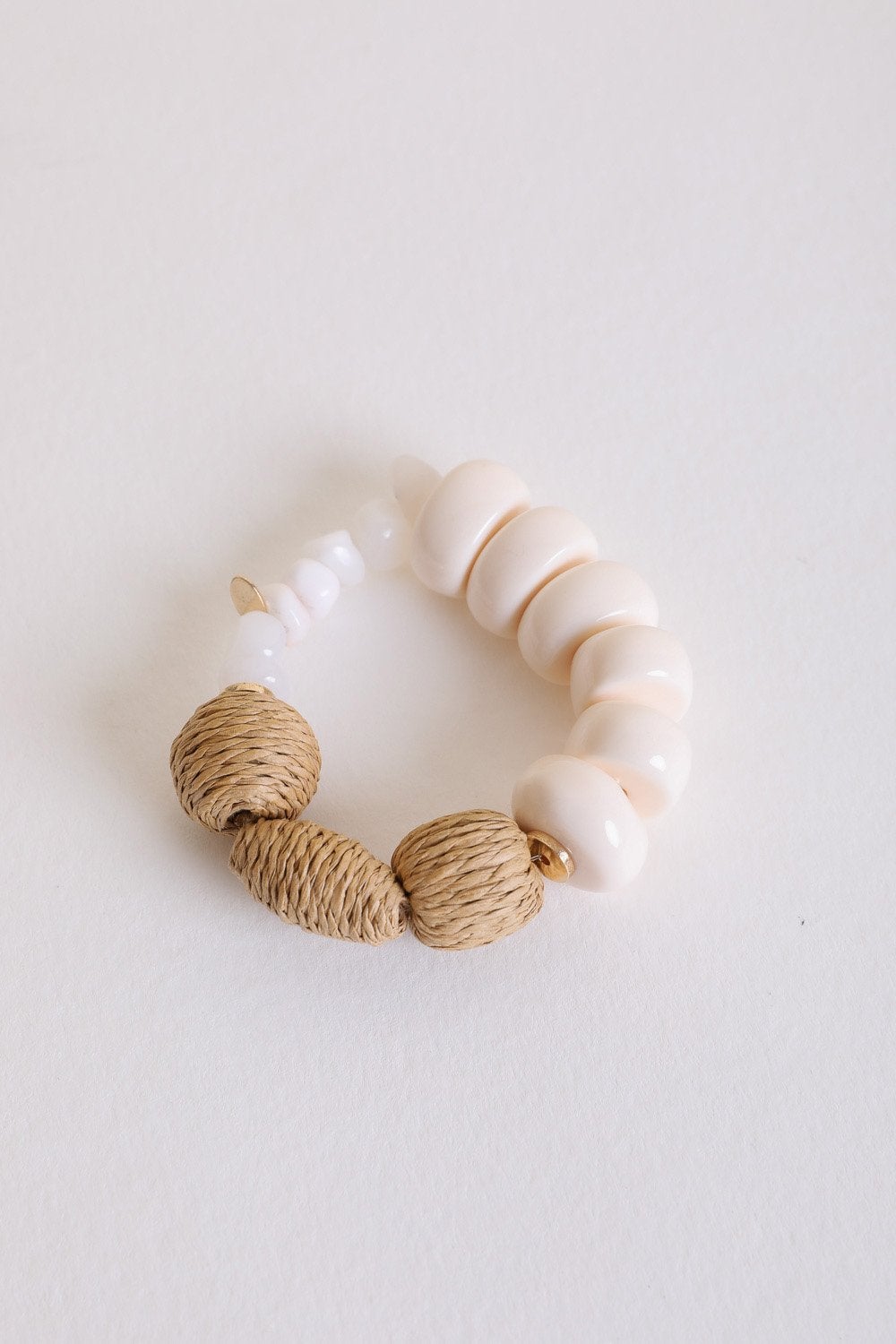 Ivory chunky beaded bracelet from Periwinkle Aether, stylish accessories with large round beads and a trendy design.