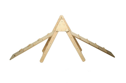 Red Oceanus climbing triangle with tent cover, mat, and ramp, designed for kids&