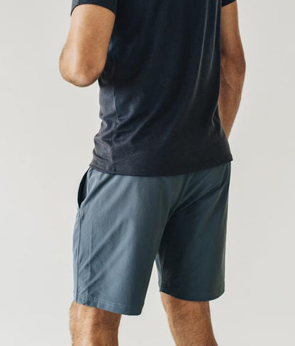 Sky Felix cobalt plain shorts with a simple design, displayed on a model, perfect for casual wear or summer outfits.