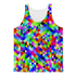 Colorful geometric blast design on Sky Felix sublimation adult tank top, featuring vibrant shapes and bold colors.