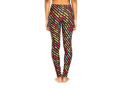 Colorful Rain Leggings by Sky Felix featuring vibrant, rain-inspired patterns on stretchy, comfortable fabric.