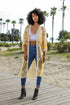 Mustard contrast mesh cotton lace kimono accessory by Periwinkle Aether, featuring delicate lace detail and lightweight fabric.
