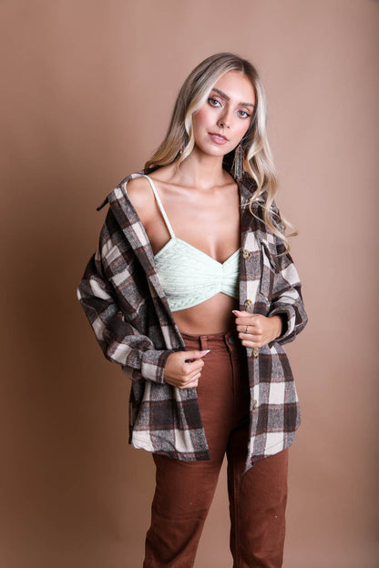 Periwinkle Aether Cuddle Season Knit Pattern Brami featuring cozy, textured knit fabric and delicate strap details.