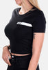 Black crop stripedout women&