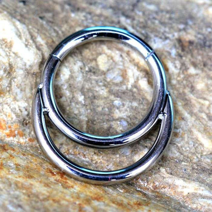 Sterling silver 316L stainless steel double clicker septum ring with seamless design, jewelry and watches by Peridot