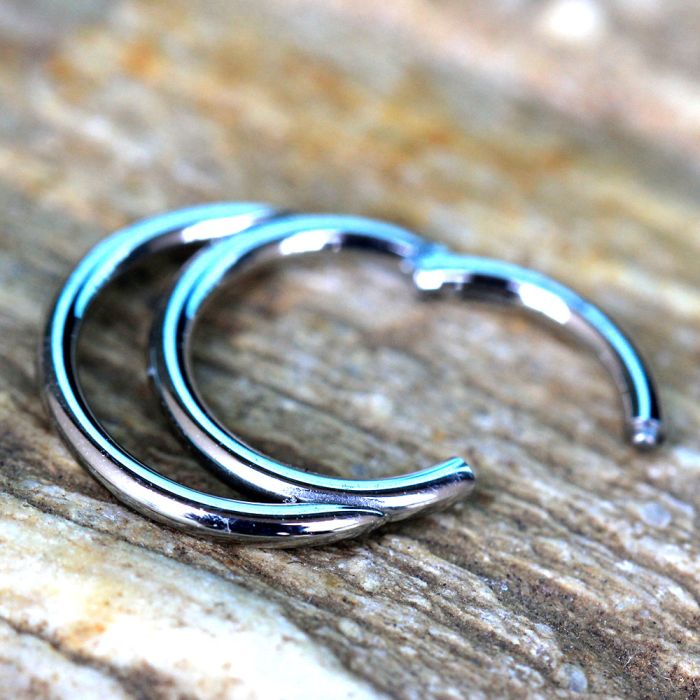 Sterling silver double clicker septum ring with seamless design, stylish jewelry by Peridot, suitable for body piercing.