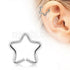 Star-shaped cartilage earring made of 316L stainless steel from Peridot, featuring a sleek, polished jewelry design.