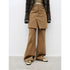 Brown Coeus Culotte Declaration retro split design twill jacket with a faux two-piece style and slightly flared look.