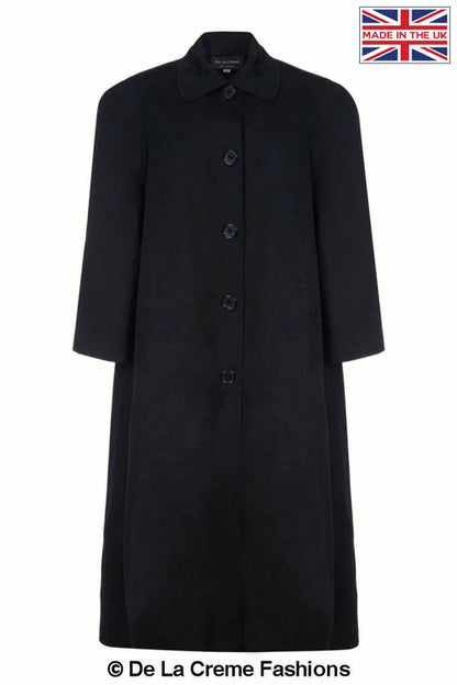 Black Rose Eleusis Curve wool and cashmere blend plus size long coat, stylish jacket with tailored fit and cozy fabric.