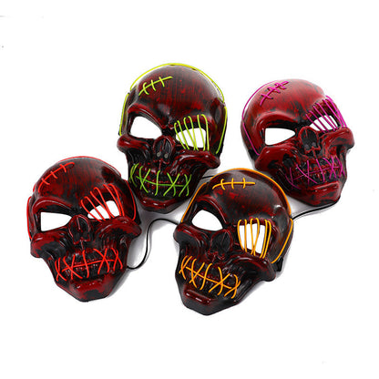 Maroon Asteria Halloween scary pirate mask with one eye, LED light, and detailed pirate design for cosplay or costume parties.