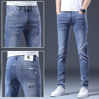 Carmine Juneberry UrbanEase™ blue jeans for men, casual pants with fit and style, shown on a model.