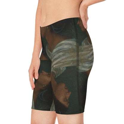Women’s Fanny Eaton shorts by Erin Theia, stylish high-waisted denim shorts with a classic fit and rolled hem detail.