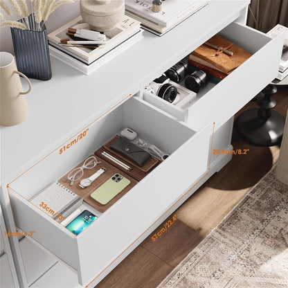White Peach Maple six drawer dresser with sleek design, ideal for bedroom storage and organization.