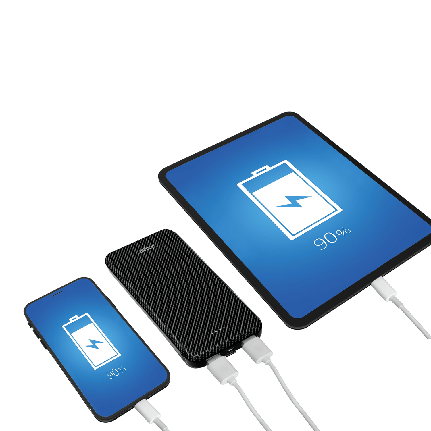 Sky Iapetus Xyst Super Slim 10000mAh dual USB power bank for mobile and laptop charging, compact and lightweight accessory.
