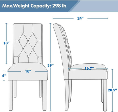 Faux Leather Dining Chairs Brown Set Of 2 For Dining Room