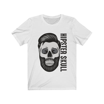 Black Hipster Skull graphic T-shirt by Plum Charlie featuring a pop culture skull design on soft cotton fabric.