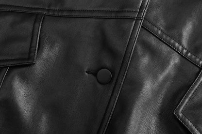 Black Drive Moto Jacket from Carmine Juneberry Haute Edition 25, featuring a sleek motorcycle style with detailed stitching.