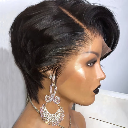 Carmine Juneberry LuxeFlow Hair Short Wig with soft, layered blonde strands, styled for a natural, fashionable look.