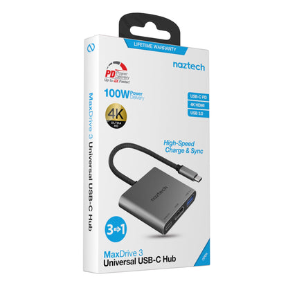 Sky Iapetus Naztech Portable MaxDrive 3100W USB-C hub with multiple ports for mobile and laptop connectivity.