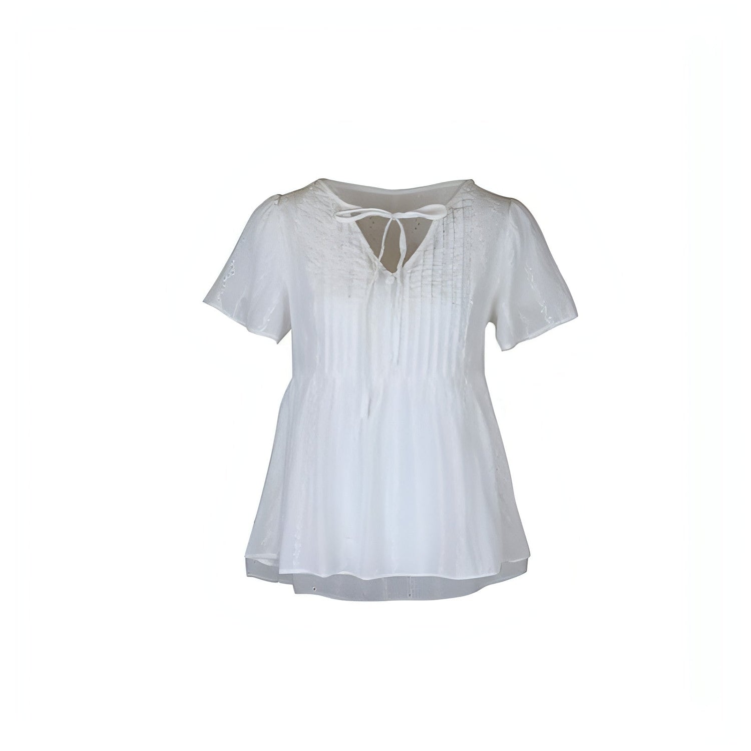 Women’s V-neck stitching T-shirt by Carmine Juneberry, featuring a fitted design and detailed stitching on soft fabric.