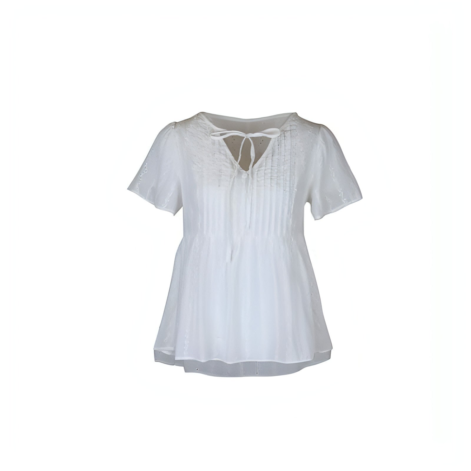 Women’s V-neck stitching T-shirt by Carmine Juneberry, featuring a fitted design and detailed stitching on soft fabric.