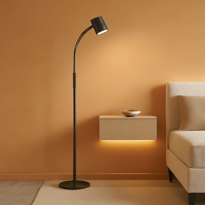Black 62 Inch LED Dimmable Gooseneck Adjustable Floor Lamp