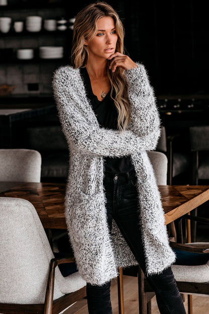 Soft fuzzy knit women&