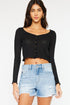 Jade Icarus Kancan high waist frayed denim shorts for women, showcasing distressed hem and classic blue denim fabric.
