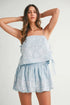 Pear Daisy MABLE embroidered crop cami top and balloon mini skirt set, featuring detailed embroidery and stylish home and garden-inspired design.