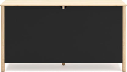 Light brown Peach Maple six-drawer bedroom dresser with sleek furniture design and ample storage space.