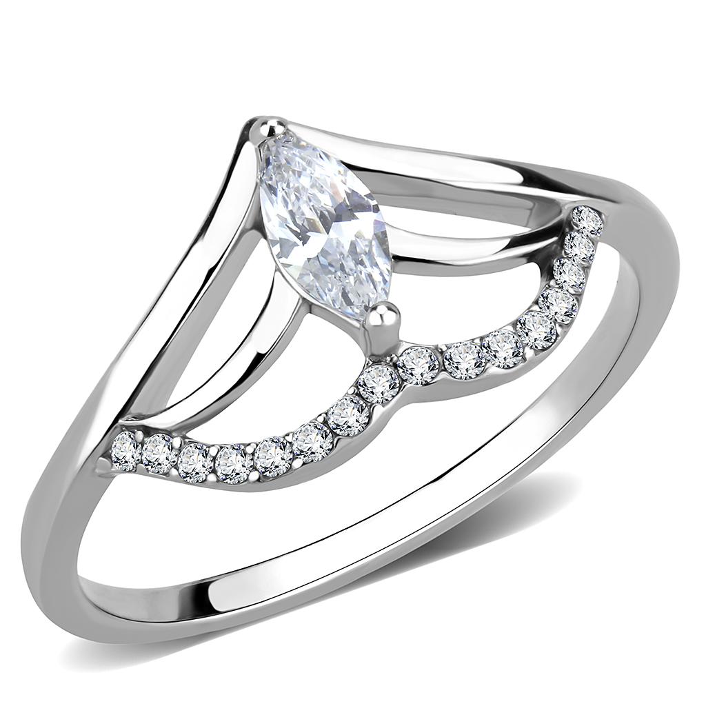 High polished stainless steel ring from Turquoise Tiger with AAA grade finish, showcasing a sleek, shiny jewelry design.