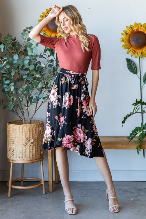 Automotive dashboard with Jade Icarus Reborn J Floral Wrap Ruffle Hem Dress-themed design in vibrant colors