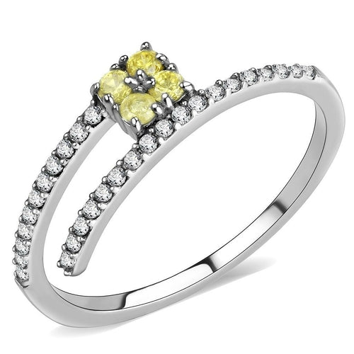 Stainless steel ring with AAA grade Topaz CZ embellishment, featuring a sleek design from Turquoise Tiger jewelry collection.