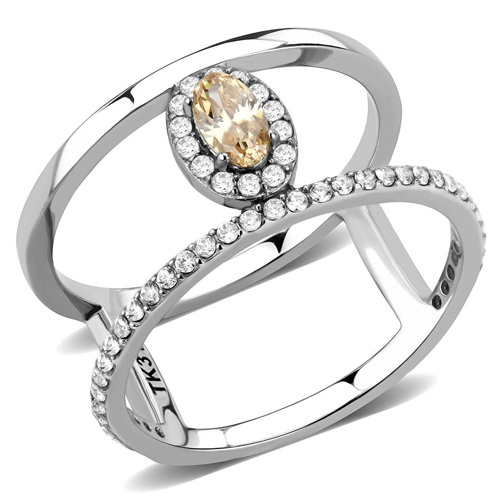 High polished stainless steel ring with AAA grade finish by Turquoise Tiger, showcasing a sleek, shiny jewelry design.