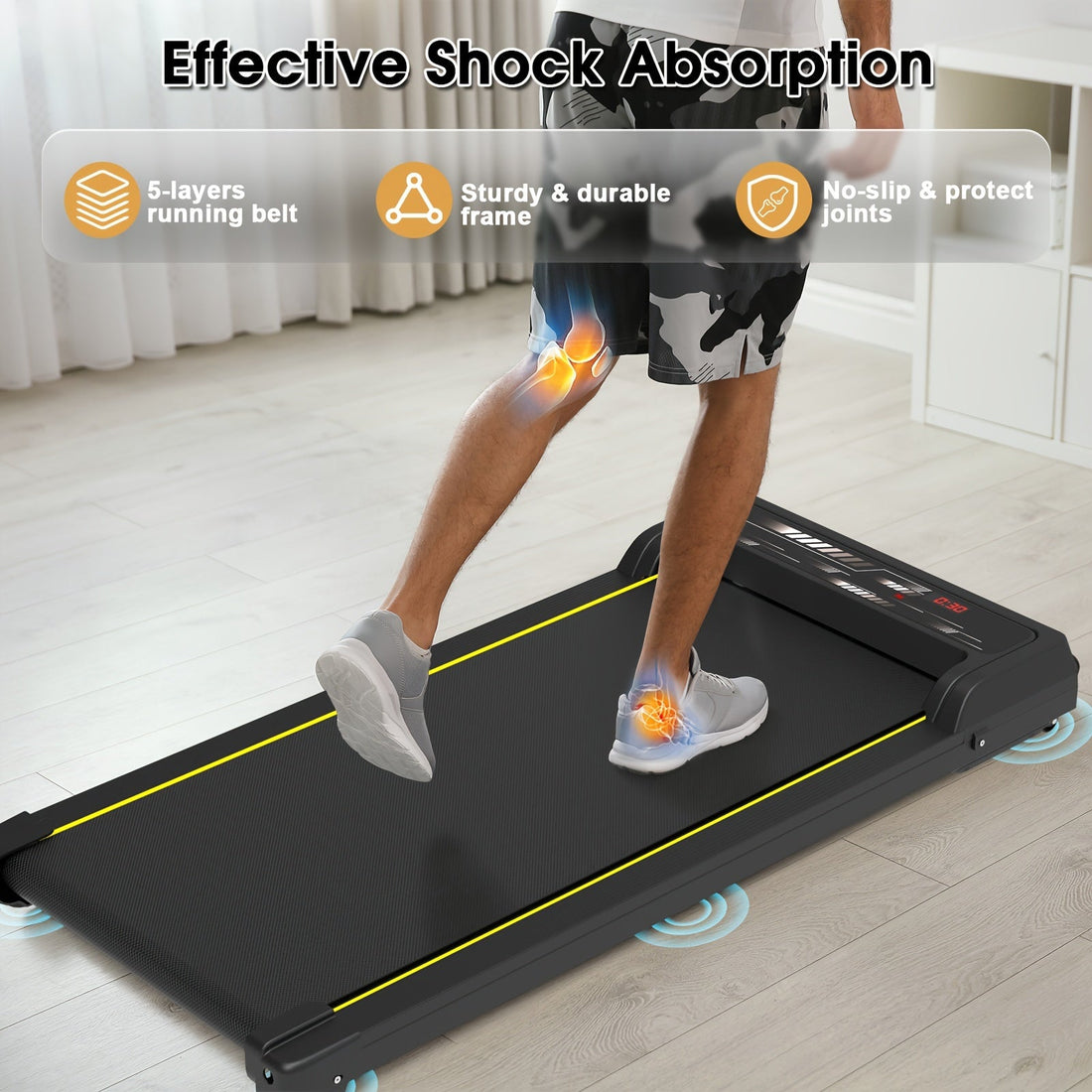 NNETM Under Desk Walking Pad - Home Gym Office Fitness Equipment(Black)