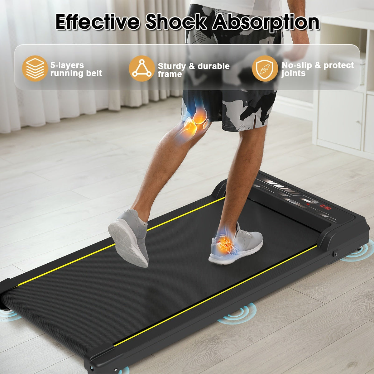 NNETM Under Desk Walking Pad - Home Gym Office Fitness Equipment(Black)